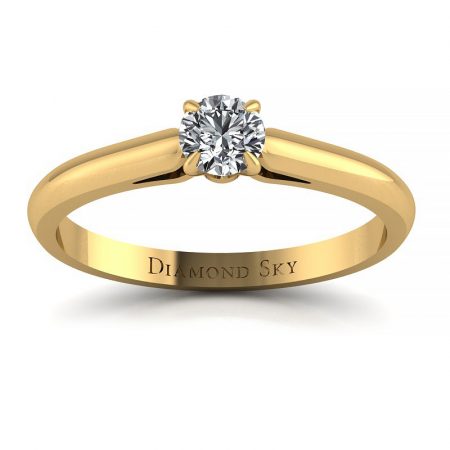 Błysk elegancji - Pierścionek zaręczynowy Diamond Sky z żółtego złota z diamentem