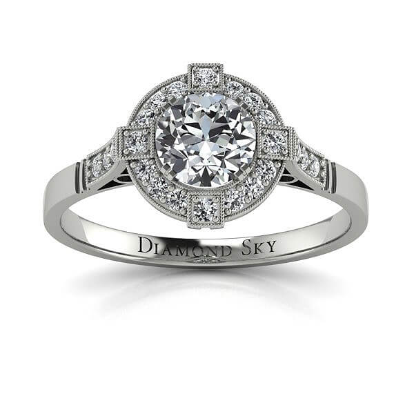 Diamondsky-n012ptb045si1g Królewski szyk - Pierścionek zaręczynowy z platyny z diamentem