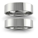 Po prostu piękno - Komplet płaskich obrączek z palladu, 5mm, 6mm