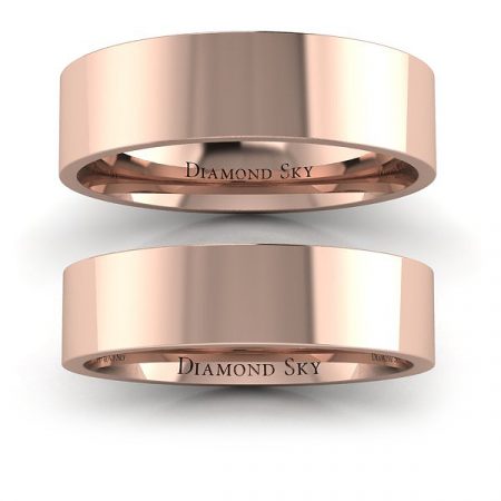 Po prostu piękno - Obrączki ślubne Diamond Sky z różowego złota, 5mm, 6mm