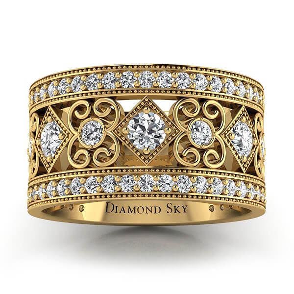 Diamondsky-n030zb141si1h Wielkie piękno - Ażurowa obrączka Diamond Sky z żółtego złota z diamentami