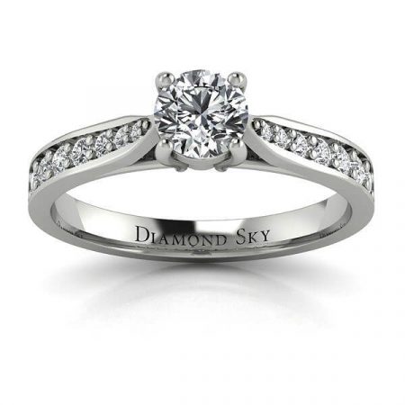 Świeża klasyka - Pierścionek zaręczynowy z platyny z brylantami