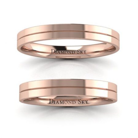 Klasyczna wytworność - Obrączki ślubne Diamond Sky, różowe złoto, próba 585, 3mm