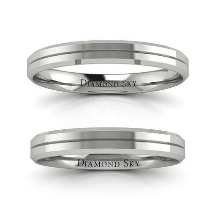 Ponadczasowa klasyka - Komplet płaskich obrączek Diamond Sky z palladu, 3mm