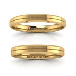 Ponadczasowa klasyka - Komplet obrączek Diamond Sky, żółte złoto, 3mm