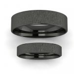 Klasyka w czerni - Płaskie obrączki z czarnego złota, mat, 4mm, 6mm