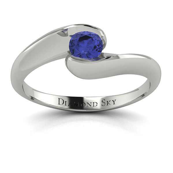 Diamondsky-n101bt027 Nowoczesny kształt - Pierścionek zaręczynowy Diamond Sky, tanzanit, białe złoto, próba 585