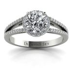 Współczesna forma - Pierścionek zaręczynowy Diamond Sky, białe złoto, diamenty