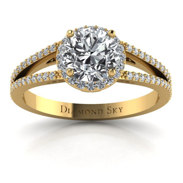 Diamondsky-n102zbb080si1h Współczesna forma - Pierścionek zaręczynowy z żółtego złota z brylantem 0,80 ct SI1/H