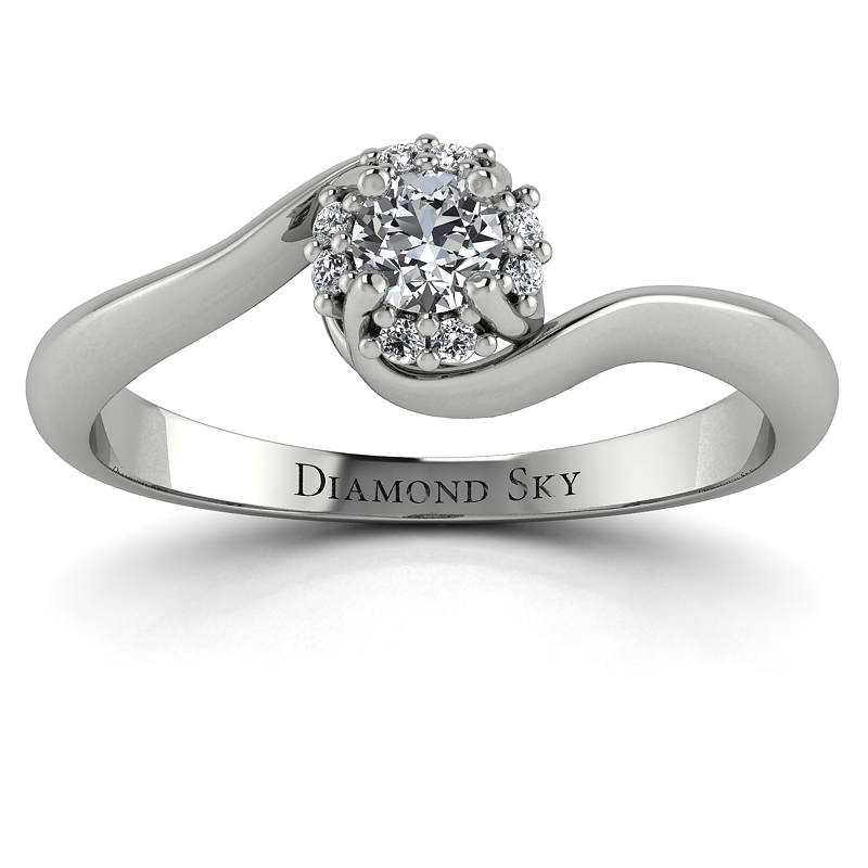 Diamondsky-n108ptb016p1j Zmysłowa linia - Pierścionek zaręczynowy z platyny z brylantami