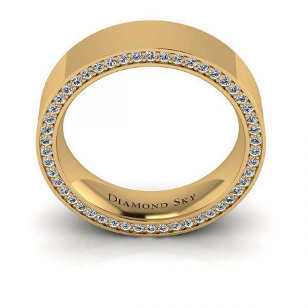 Ukryte piękno - Obrączka ślubna Diamond Sky, żółte złoto, diamenty