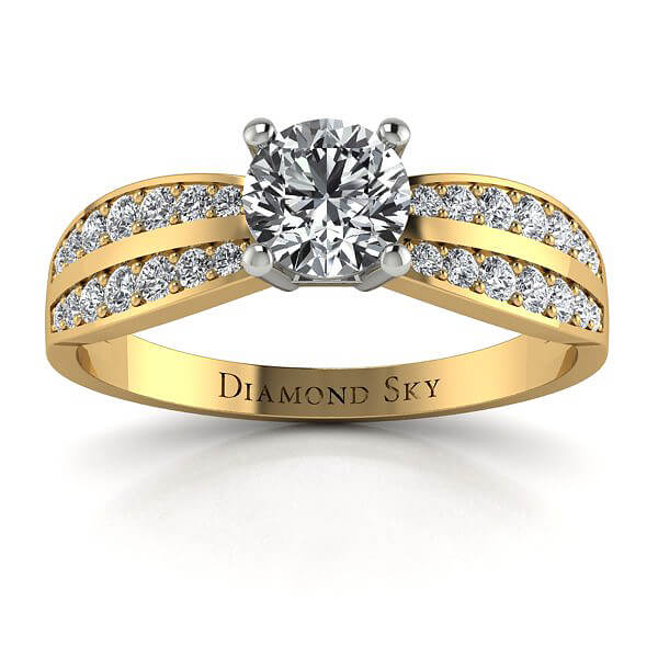 Diamondsky-n063zbb049p1i Współczesna elegancja - Pierścionek zaręczynowy z żółtego i białego złota z diamentem