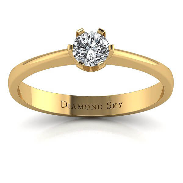 Diamondsky-n082zb025si1h Klasyczny szyk - Pierścionek zaręczynowy z żółtego złota z diamentem