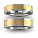 Szykowne zestawienie - Płaskie obrączki ślubne dwukolorowego złota, 5mm