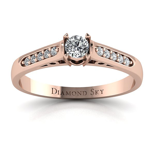 Diamondsky-n093rb011si1h Klasyczna elegancja - Pierścionek zaręczynowy z różowego złota z diamentami
