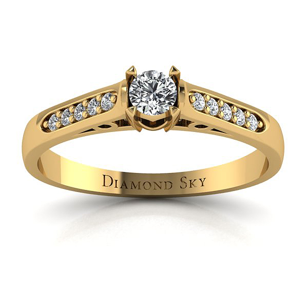 Diamondsky-n093zb011si1h Klasyczna elegancja - Pierścionek zaręczynowy z żółtego złota z diamentami
