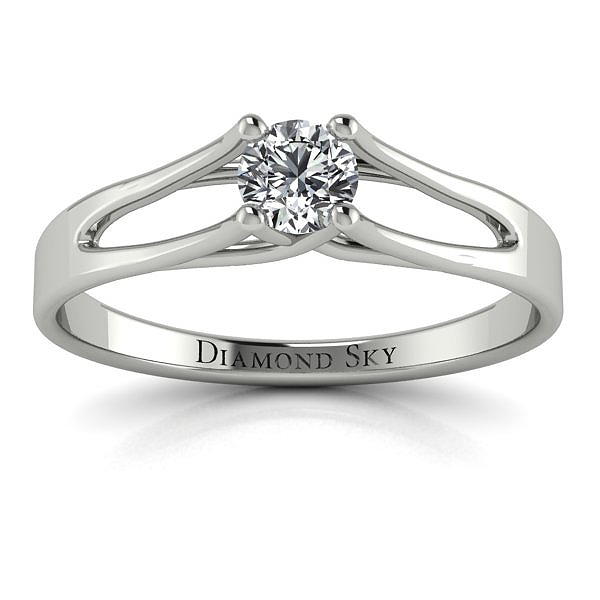 Diamondsky-n096bb026si1h Nowoczesna linia - Pierścionek zaręczynowy z białego złota z brylantem