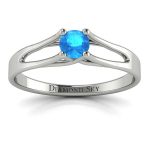 Nowoczesna linia - Pierścionek zaręczynowy Diamond Sky, białe złoto, topaz