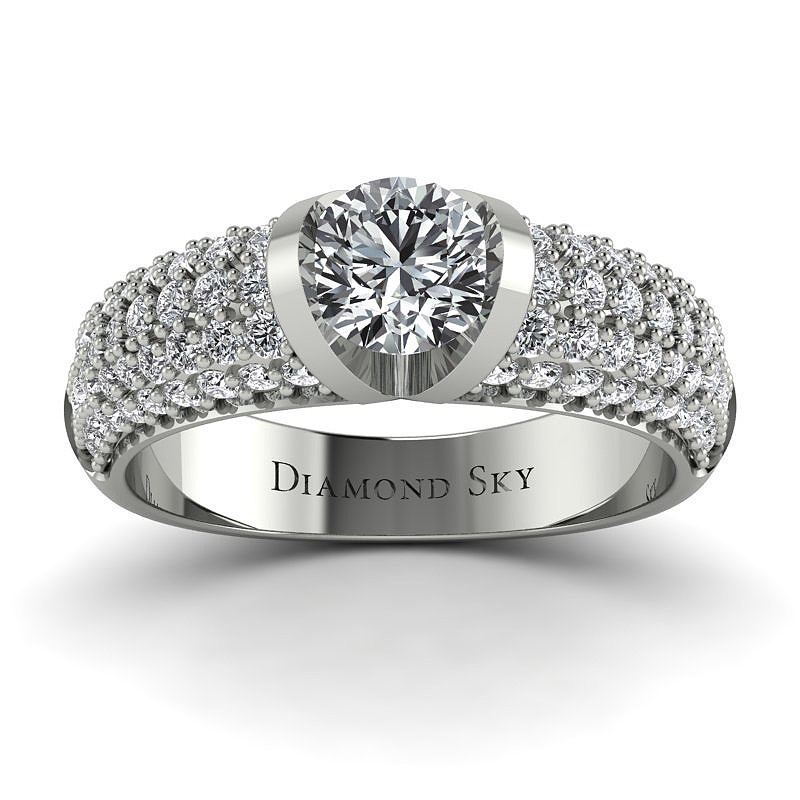 Diamondsky-n048bb047si1h Pełnia wdzięku - Pierścionek zaręczynowy z białego złota z diamentami