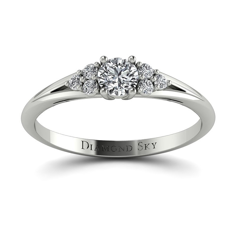 Diamondsky-n069bb020 Wytworna elegancja - Pierścionek Diamond Sky zaręczynowy z białego złota z diamentami