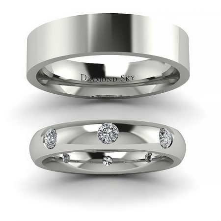 Subtelne piękno - Obrączki ślubne Diamond Sky, platyna, diamenty