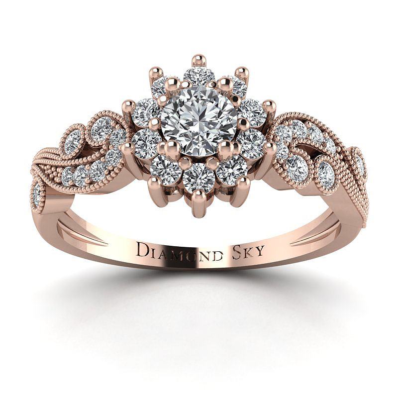 Diamondsky-n120rb025si1h Pełen wdzięk - Pierścionek Diamond Sky z różowego złota z diamentami