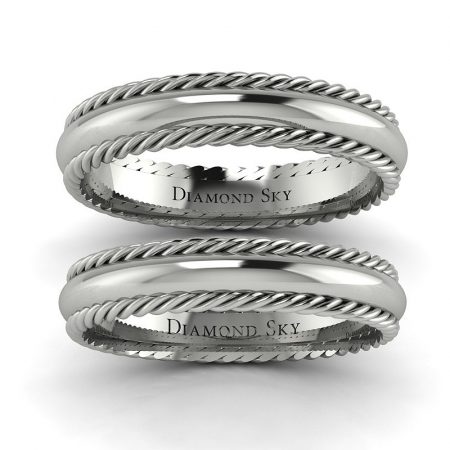 Wielka namiętność - Obrączki ślubne z białego złota, 4mm, 4,5mm