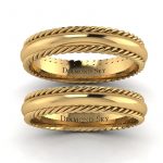 Wielka namiętność - Półokrągłe obrączki ślubne z żółtego złota, 3,5mm, 4mm
