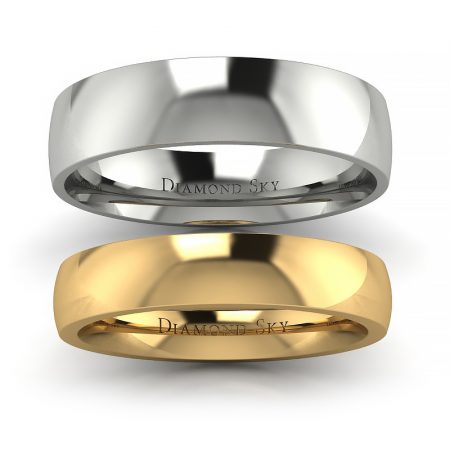 Złączeni na zawsze - Komplet klasycznych obrączek z żółtego złota i platyny, 4mm, 5,5mm