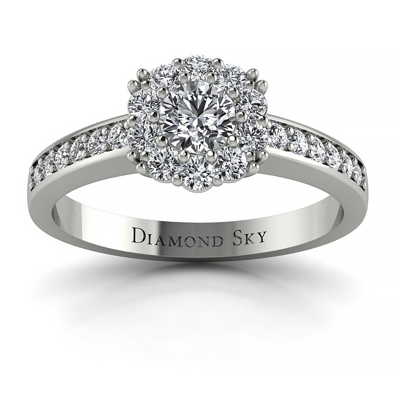 Diamondsky-n143bb022si1h Diamentowe lśnienie - Pierścionek zaręczynowy z białego złota z diamentami