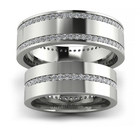 Dopasowani przez gwiazdy - Obrączki ślubne Diamond Sky, białe złoto, diamenty