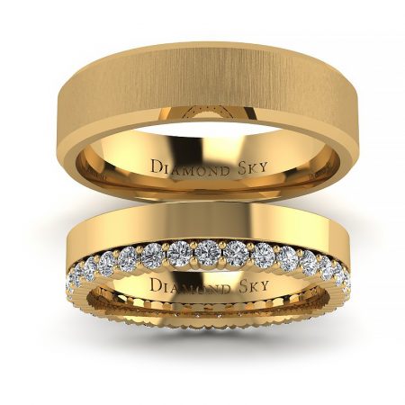 Na zawsze razem - Komplet obrączek Diamond Sky, żółte złoto, diamenty