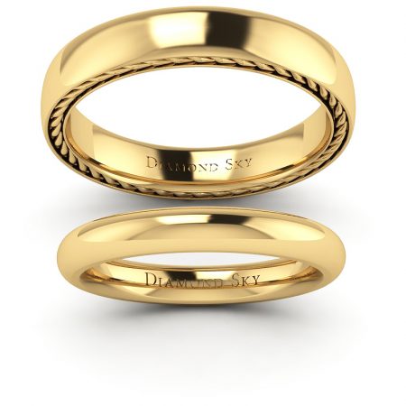 Klasyka - Półokrągłe obrączki ślubne z żółtego złota, próba 750, 2,8mm, 4mm