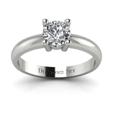 Szykowny minimalizm - Pierścionek zaręczynowy Diamond Sky, platyna, diament