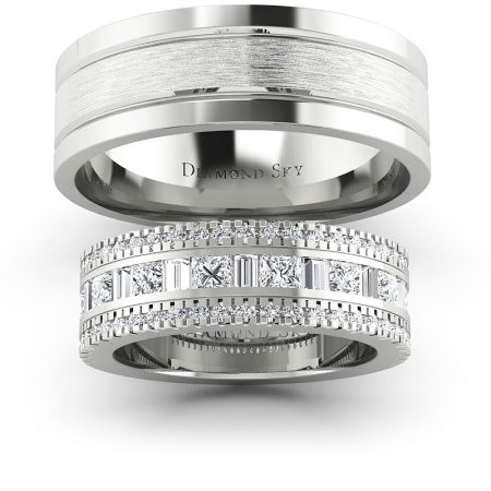 Diamentowa magia - Obrączki ślubne Diamond Sky z białego złota z diamentami