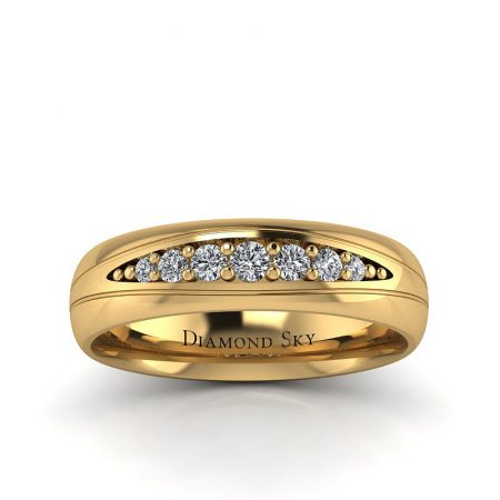 Diamentowe piękno - Obrączka ślubna z żółtego złota z brylantami 0,18 ct SI1/H, 5mm