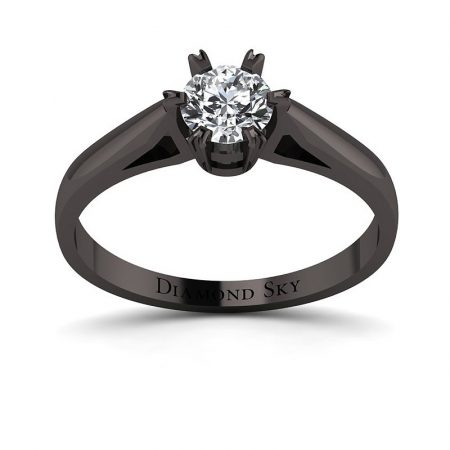 Świeży urok - Pierścionek Diamond Sky z czarnego złota z brylantem