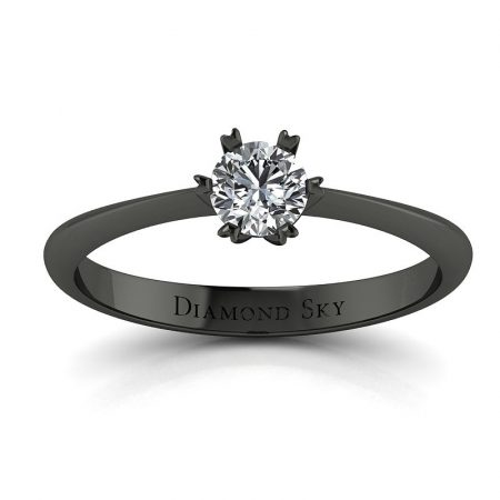 Elegancki kontrast - Pierścionek Diamond Sky z czarnego złota z brylantem