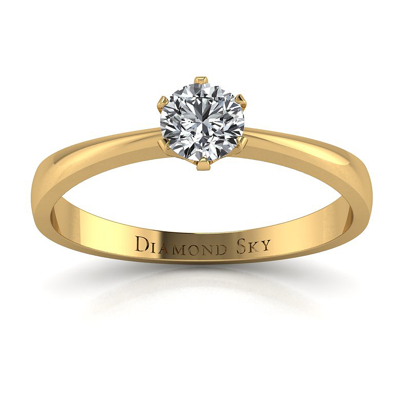 Diamondsky-n329zb030si1h Elegancki błysk - Klasyczny pierścionek zaręczynowy z żółtego złota z diamentem