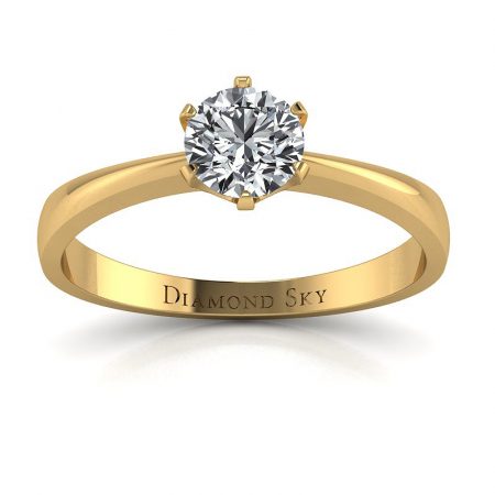 Elegancki błysk - Pierścionek z żółtego złota z diamentem