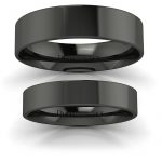 Klasyka w czerni - Płaskie obrączki ślubne z czarnego złota, 4mm, 6mm