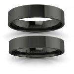Klasyka w czerni - Komplet obrączek z czarnego złota, 3mm, 4mm