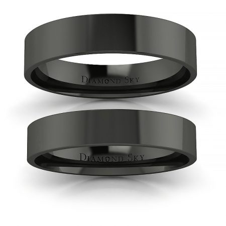 Klasyka w czerni - Komplet obrączek z czarnego złota, 3mm, 4mm