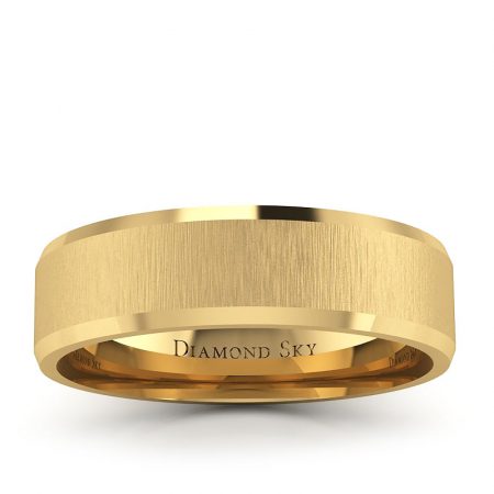 Mat klasyka - Obrączka ślubna Diamond Sky, żółte złoto, mat, 6mm