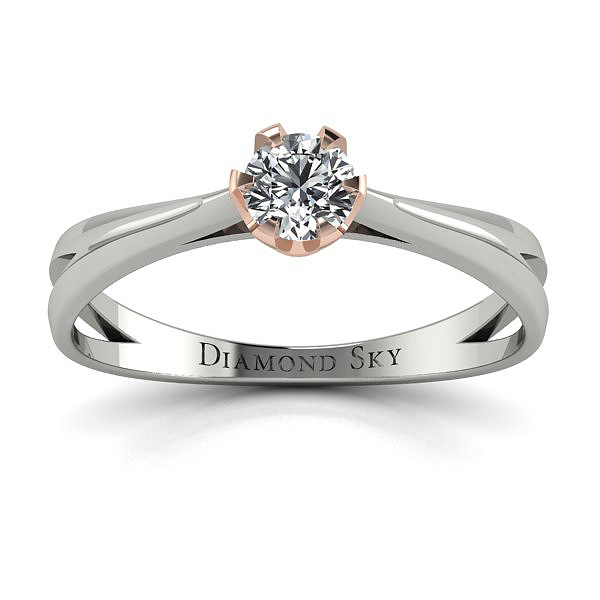 Diamondsky-n092brb020si1h Zaręczynowa klasyka - Pierścionek Diamond Sky z białego i różowego złota z diamentem