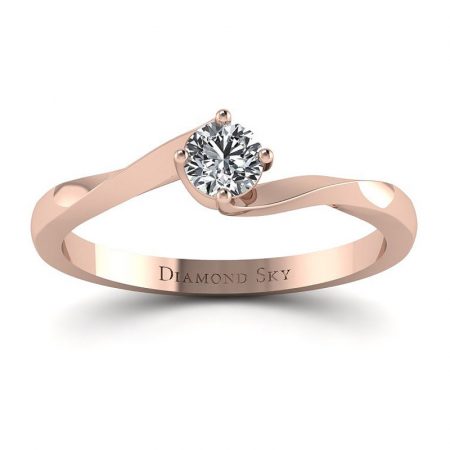Nowoczesna fantazja - Pierścionek zaręczynowy Diamond Sky, różowe złoto, diament