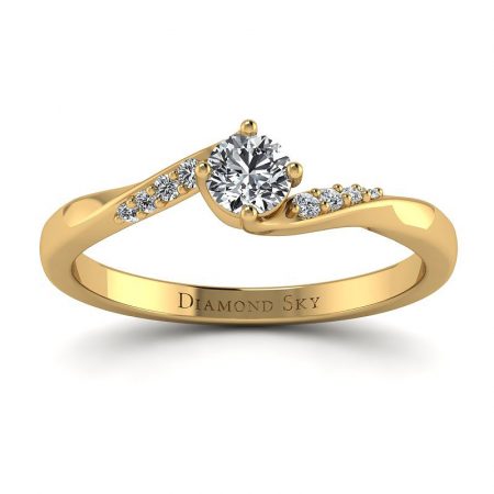 Brylantowy czar - Pierścionek zaręczynowy z żółtego złota z diamentem 0,20 ct SI1/H