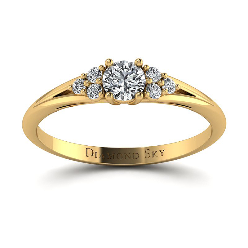Diamondsky-n069zb020si1h Wytworna elegancja - Pierścionek zaręczynowy z żółtego złota z diamentami