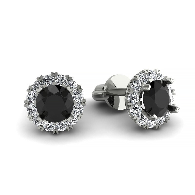 Diamondsky-n105bb036c100 Urok piękna - Kolczyki z białego złota z czarnymi diamentami i brylantami