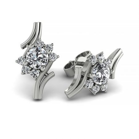 Kwitnące piękno - Kolczyki Diamond Sky z białego złota z brylantami